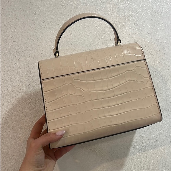 Kate Spade Cream Satchel with Croc-Embossed Texture - Picture 2 of 3